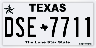 TX license plate DSE7711