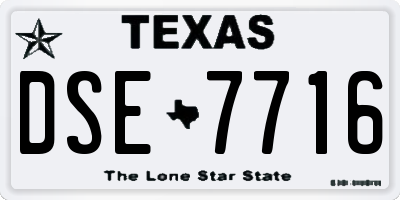 TX license plate DSE7716