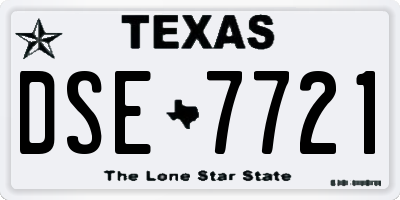 TX license plate DSE7721