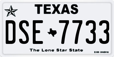 TX license plate DSE7733