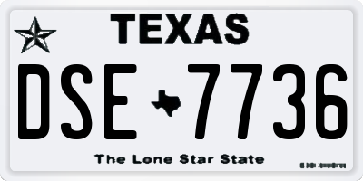 TX license plate DSE7736