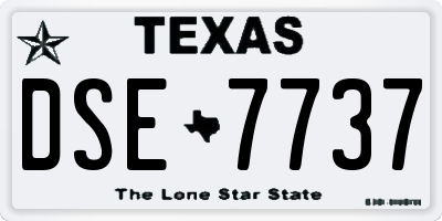 TX license plate DSE7737