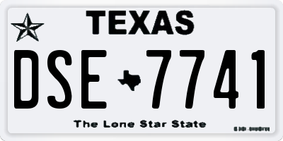 TX license plate DSE7741