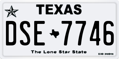 TX license plate DSE7746