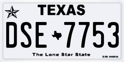 TX license plate DSE7753