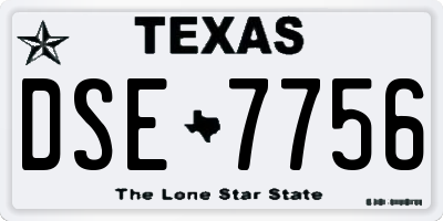 TX license plate DSE7756