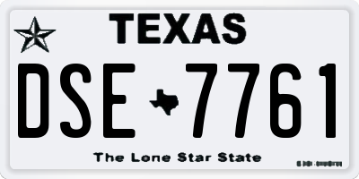 TX license plate DSE7761