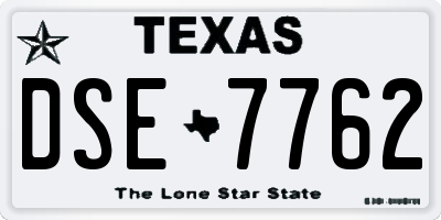 TX license plate DSE7762