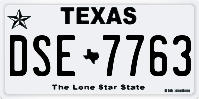 TX license plate DSE7763