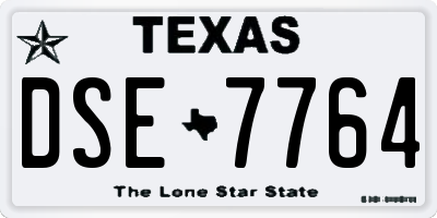 TX license plate DSE7764