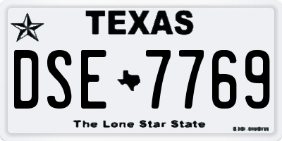 TX license plate DSE7769