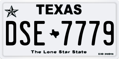 TX license plate DSE7779