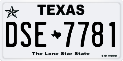 TX license plate DSE7781