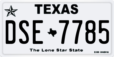 TX license plate DSE7785