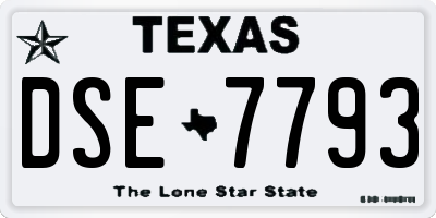 TX license plate DSE7793