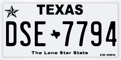 TX license plate DSE7794