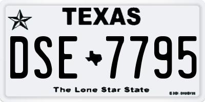 TX license plate DSE7795