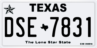 TX license plate DSE7831