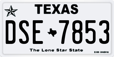 TX license plate DSE7853