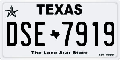 TX license plate DSE7919