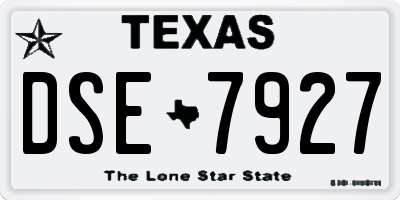 TX license plate DSE7927