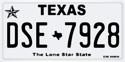 TX license plate DSE7928