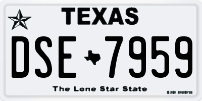 TX license plate DSE7959