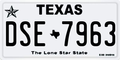 TX license plate DSE7963