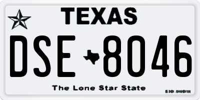 TX license plate DSE8046