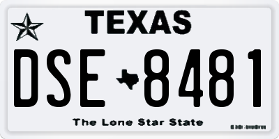 TX license plate DSE8481