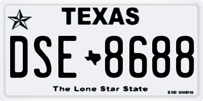 TX license plate DSE8688