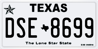 TX license plate DSE8699