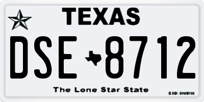 TX license plate DSE8712