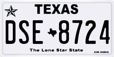 TX license plate DSE8724