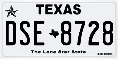 TX license plate DSE8728