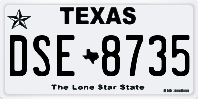 TX license plate DSE8735