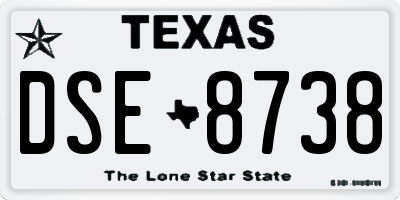 TX license plate DSE8738