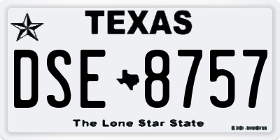 TX license plate DSE8757