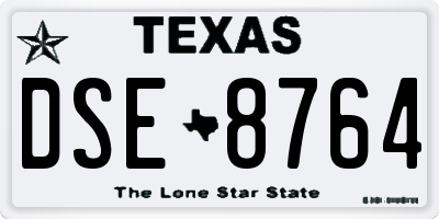 TX license plate DSE8764