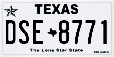 TX license plate DSE8771