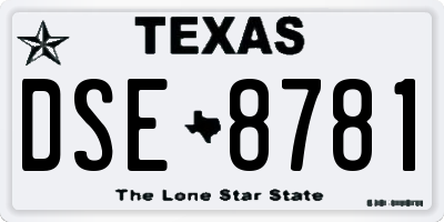 TX license plate DSE8781