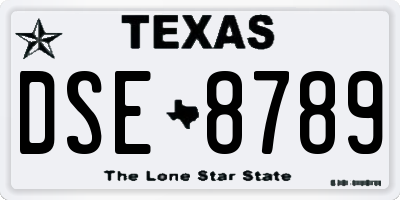 TX license plate DSE8789