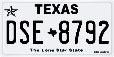 TX license plate DSE8792