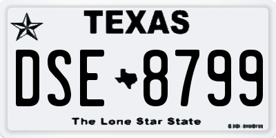 TX license plate DSE8799