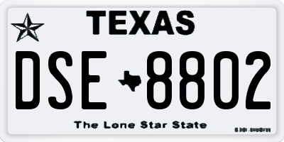 TX license plate DSE8802