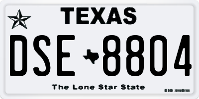 TX license plate DSE8804