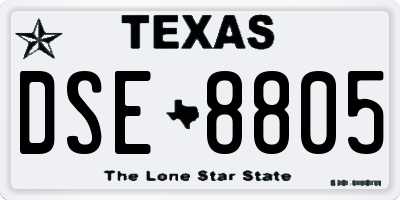 TX license plate DSE8805