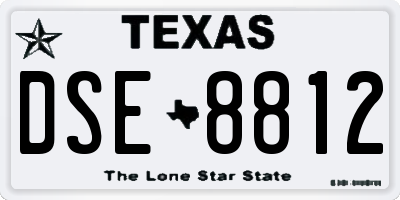 TX license plate DSE8812