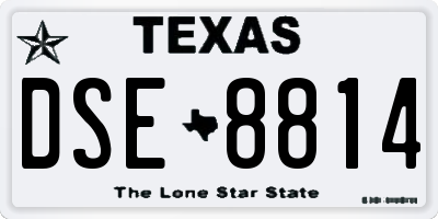 TX license plate DSE8814