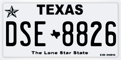 TX license plate DSE8826